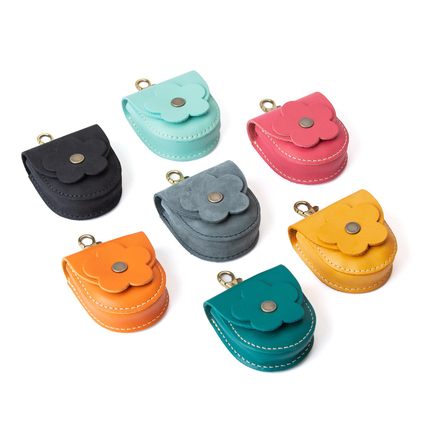 All Variants | U shaped pouch with leather flower applique