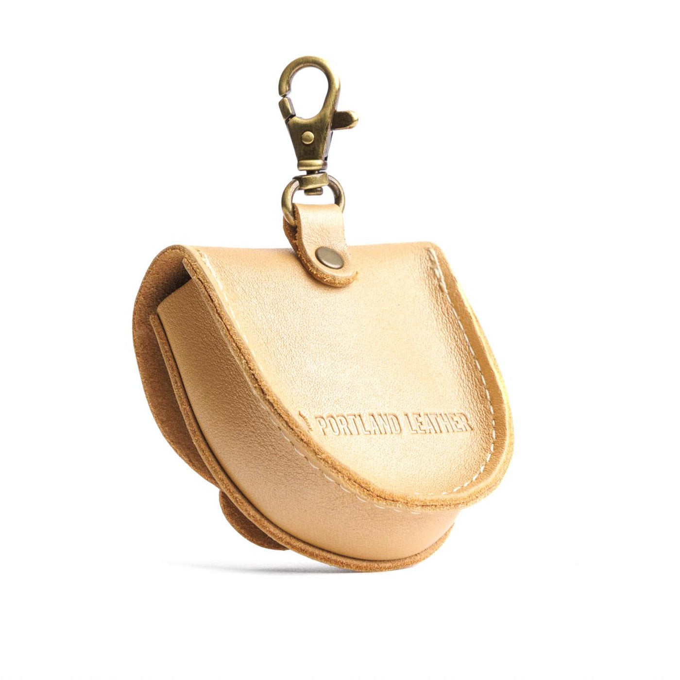 All Color: Champagne | U shaped pouch with leather flower applique