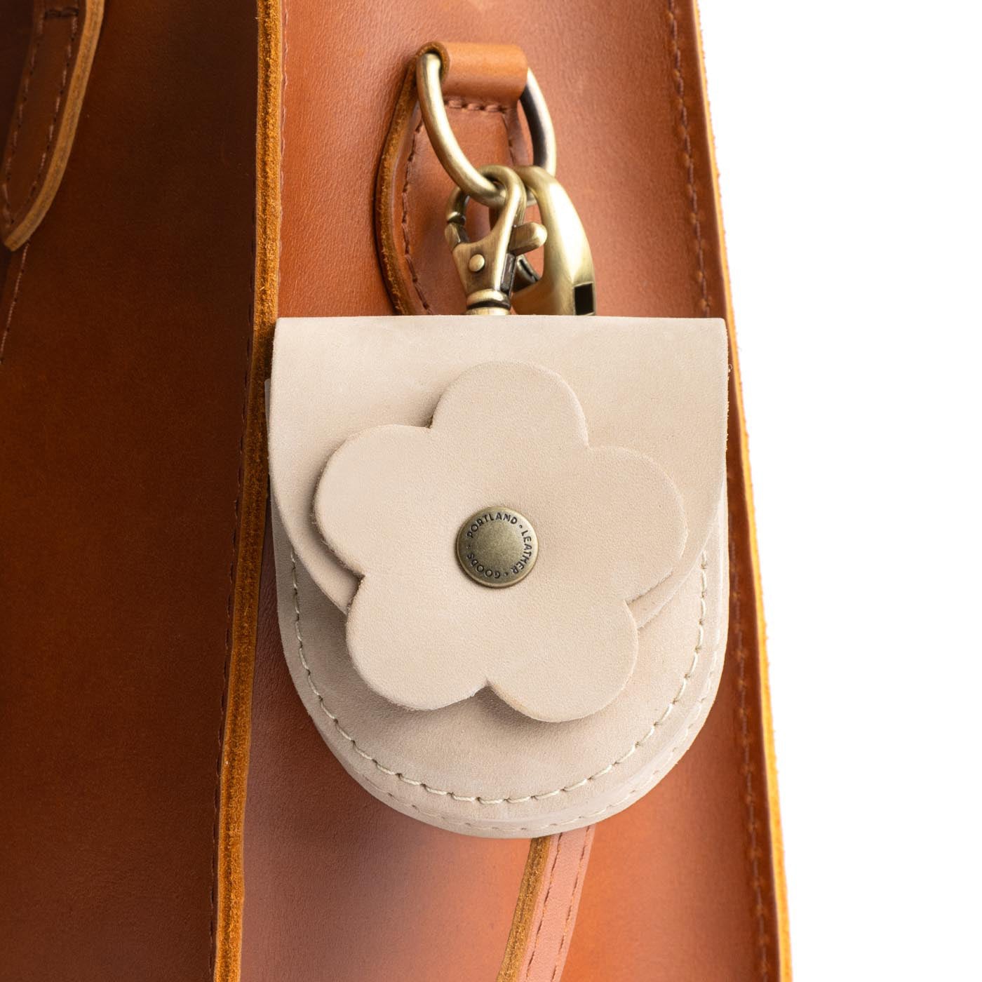 All Color: Dragon Bone | U shaped pouch with leather flower applique