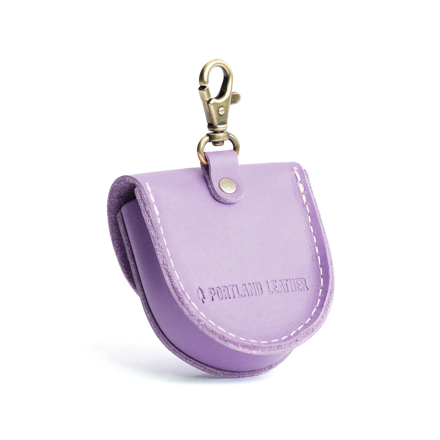 All Color: Lavender  | U shaped pouch with leather flower applique