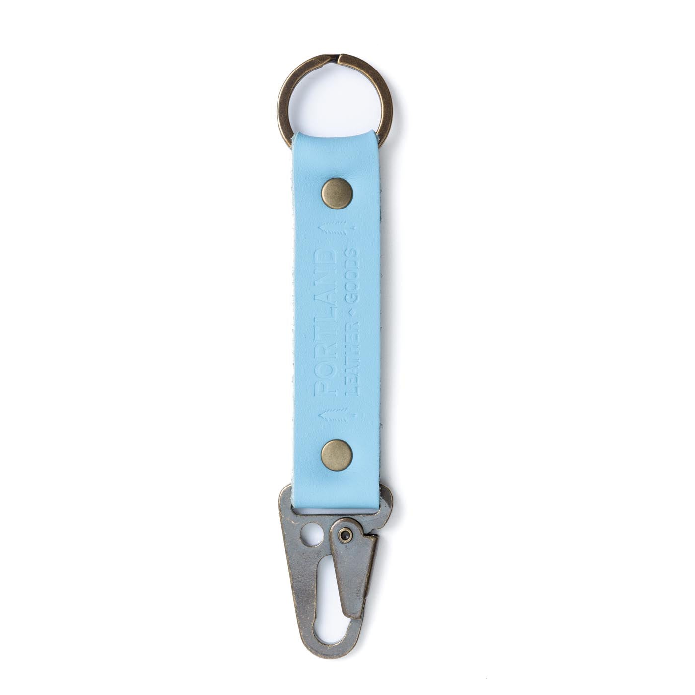 Glacial Blue Long | leather logo branded keychain