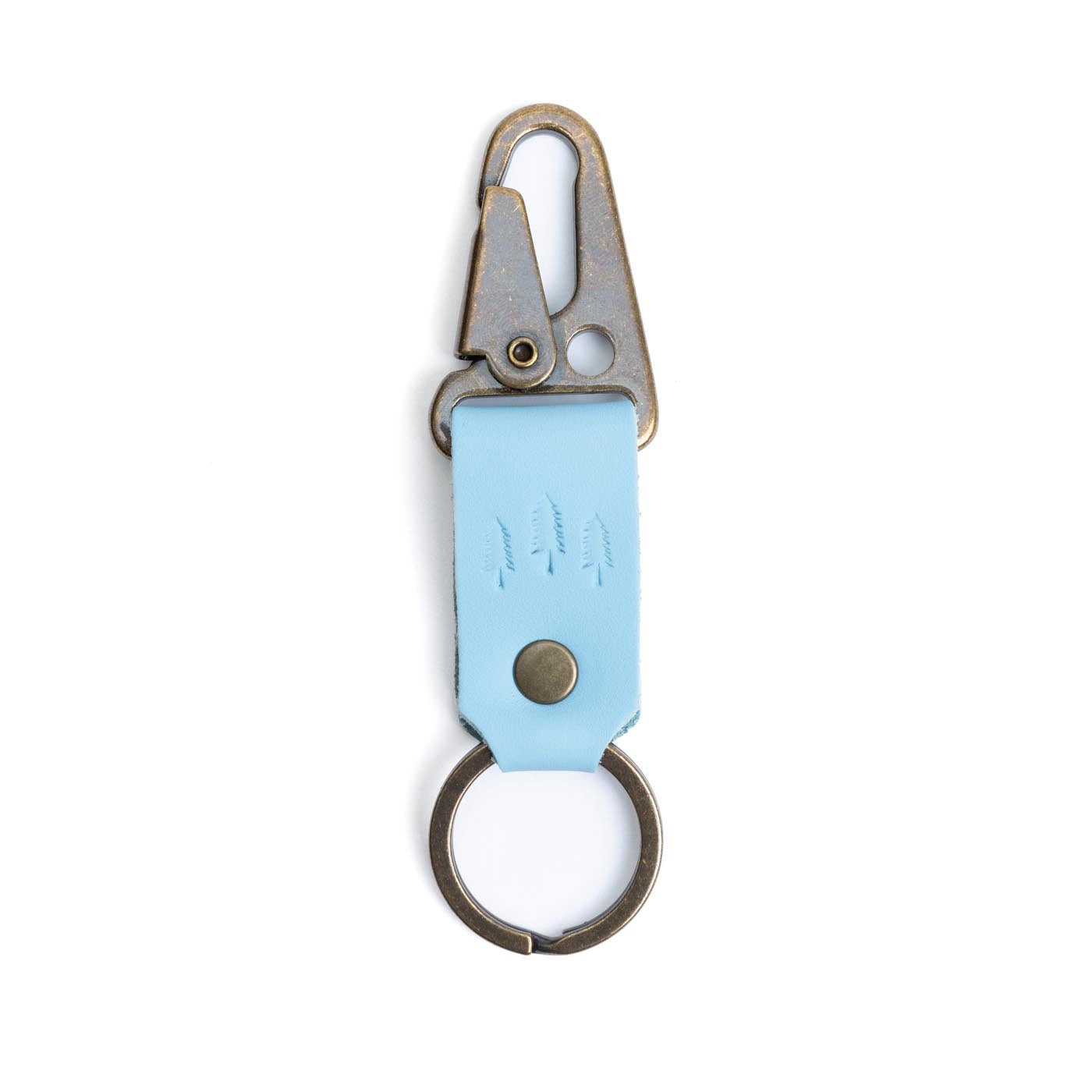 Glacial Blue*Short | leather logo branded keychain