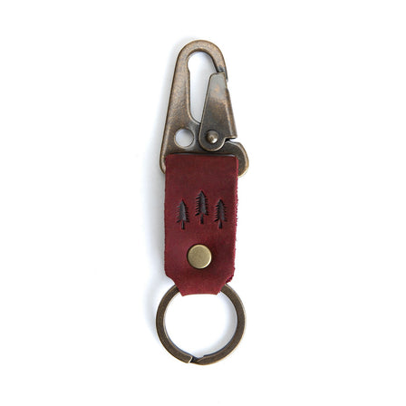 Merlot*Short| leather logo branded keychain 