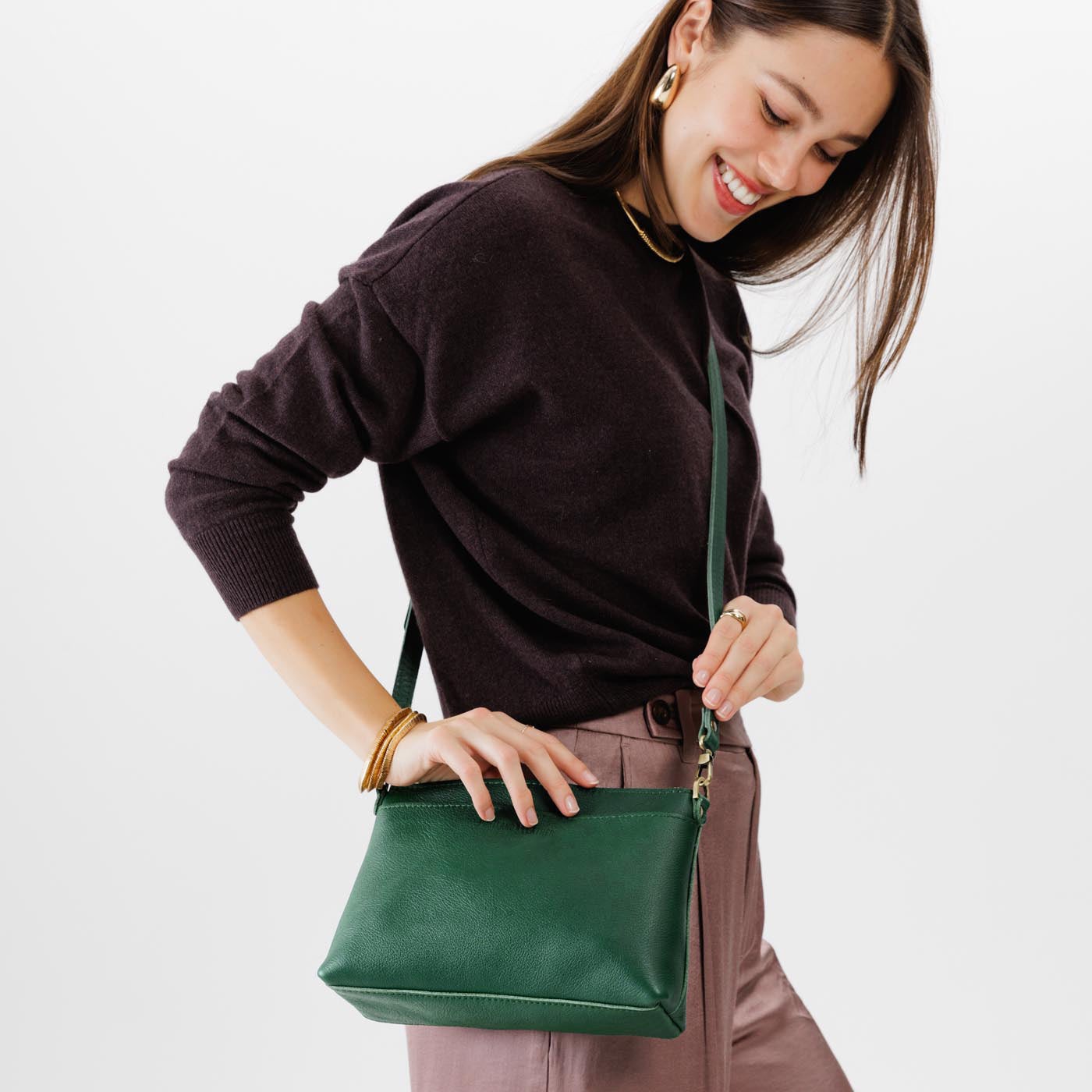  Bacalar | Zip top petite crossbody bag with detachable strap