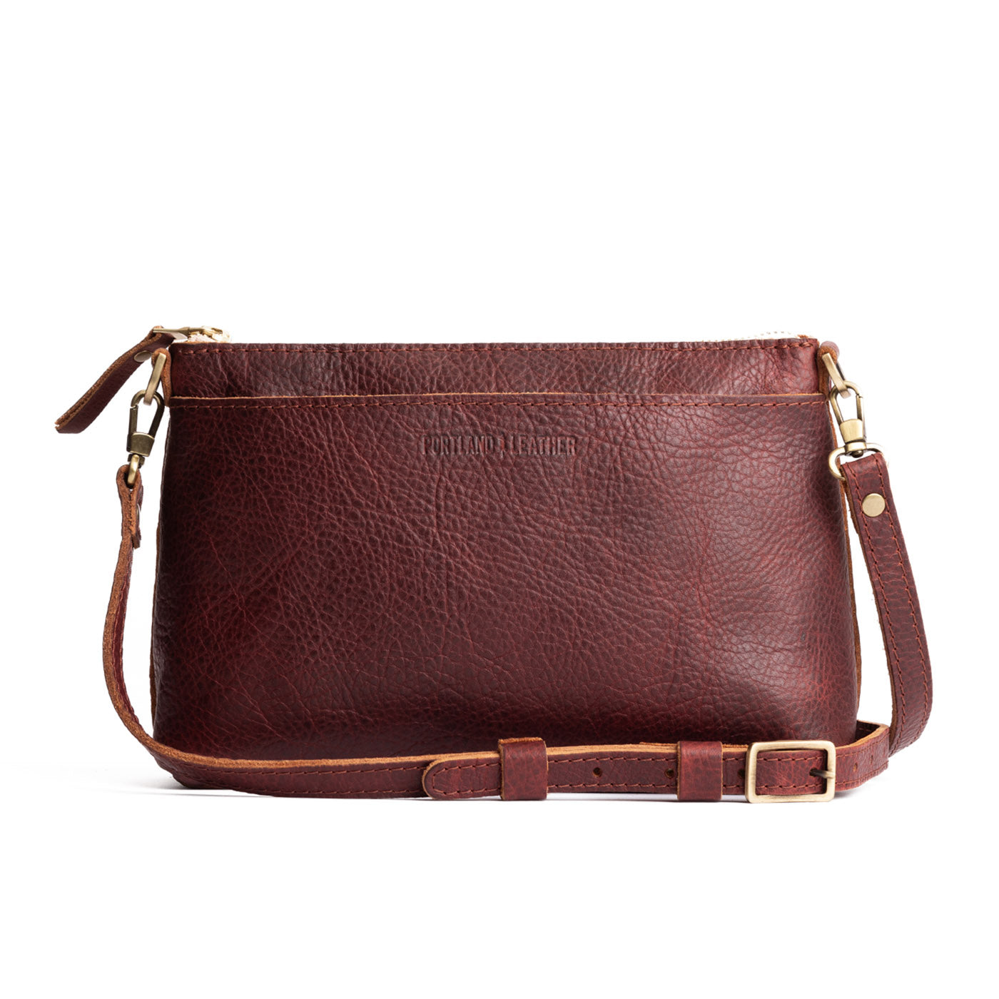 Cinnamon Bear | Zip top petite crossbody bag with detachable strap