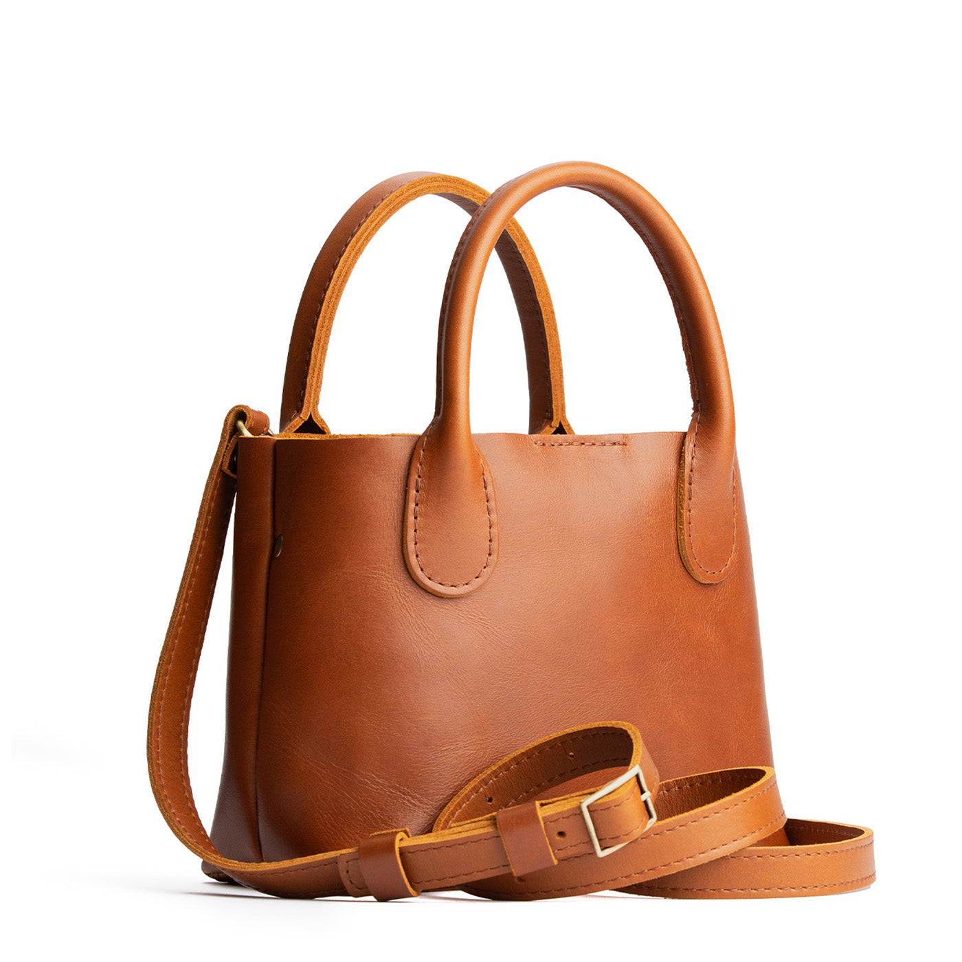 Honey*Small | Petite tote purse with structured leather handles and crossbody strap