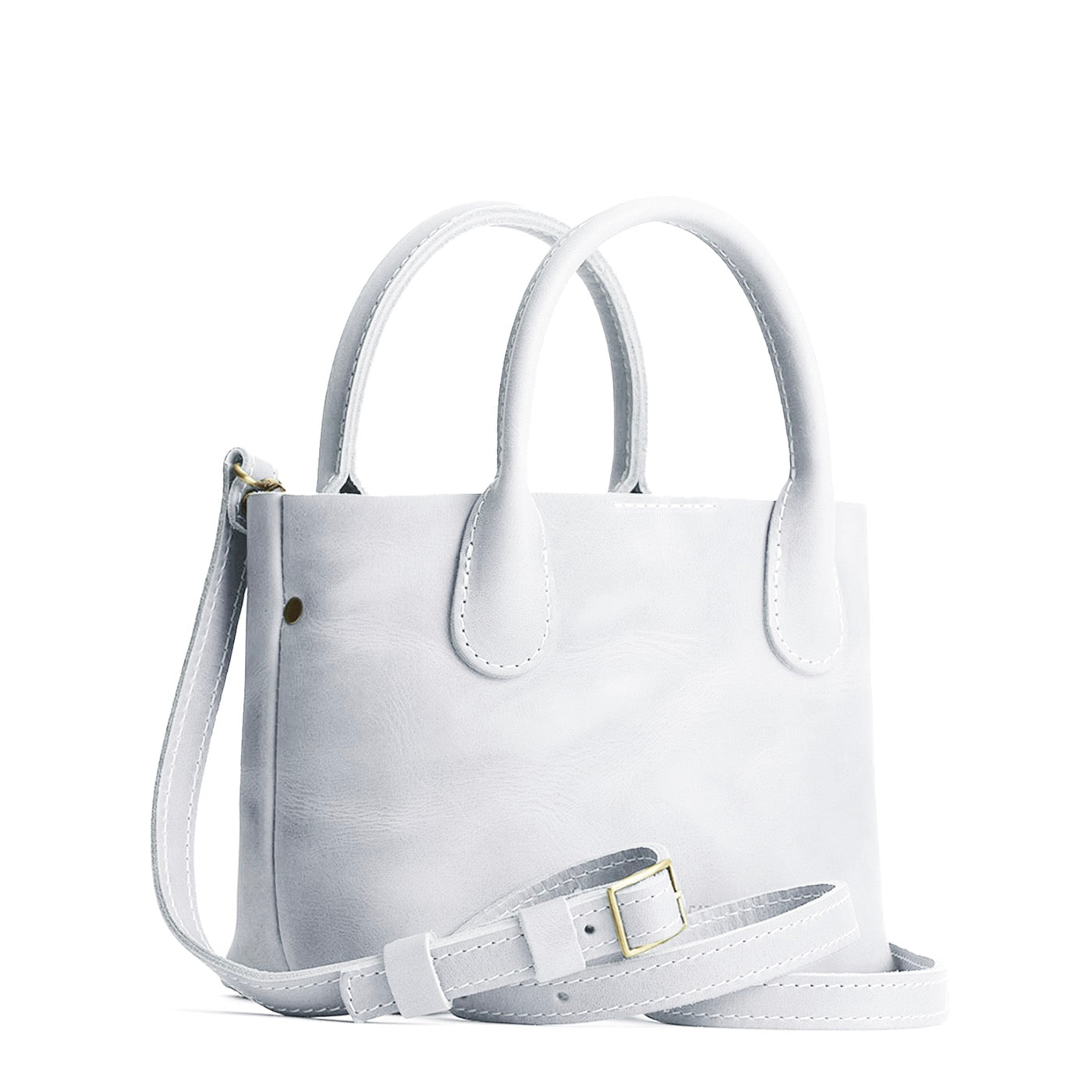 Beluga*Small | Petite tote purse with structured leather handles and crossbody strap