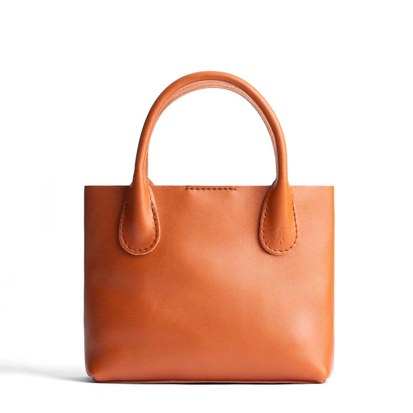 Persimmon*Small | Petite tote purse with structured leather handles and crossbody strap