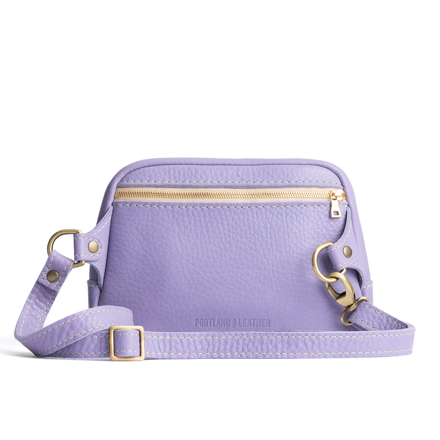 Wisteria | Back of rectangular sling bag with zipper pocket