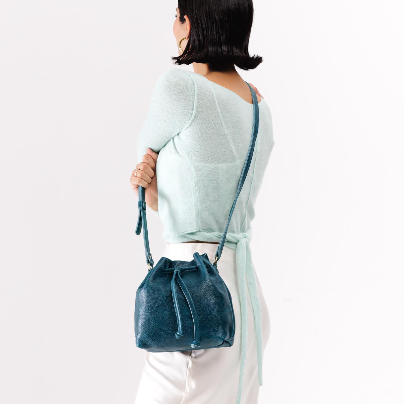 Lagoon*Small | Slouchy crossbody bag with drawstring closure