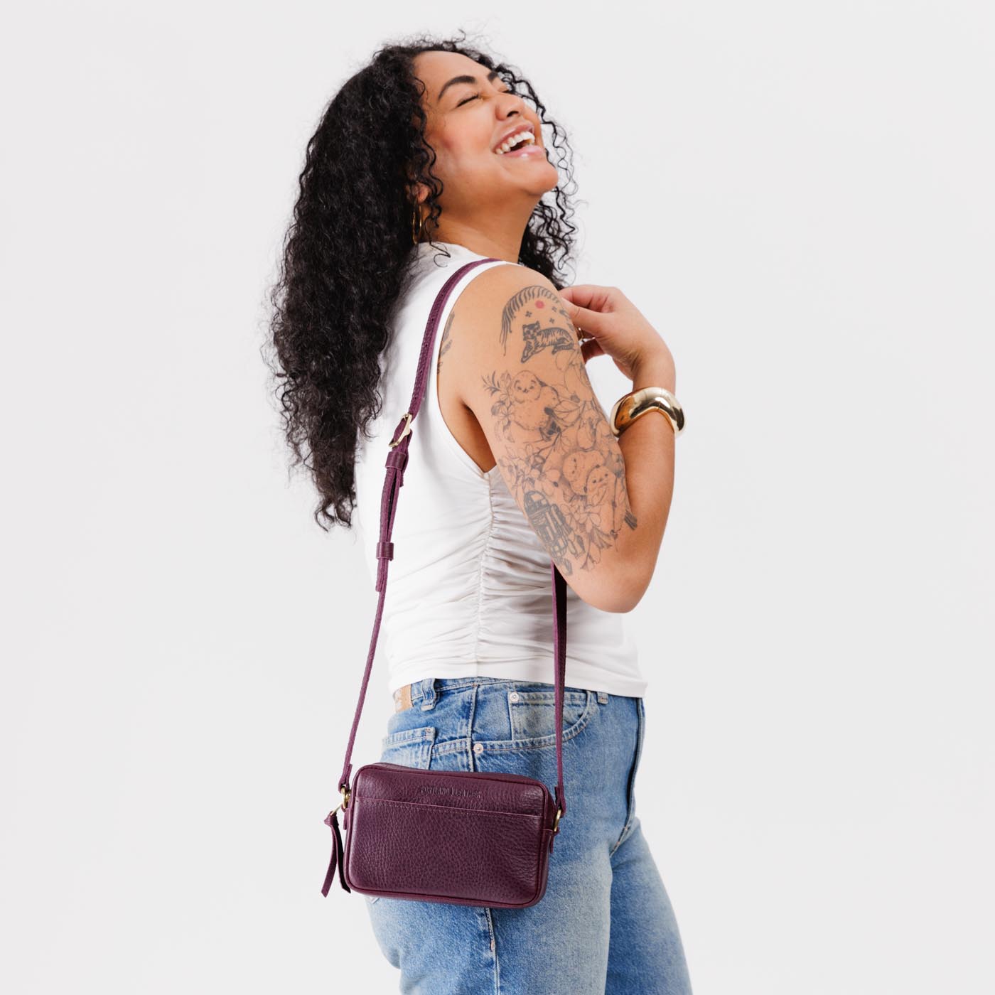 Plum*Small | Petite rectangular crossbody with adjustable strap