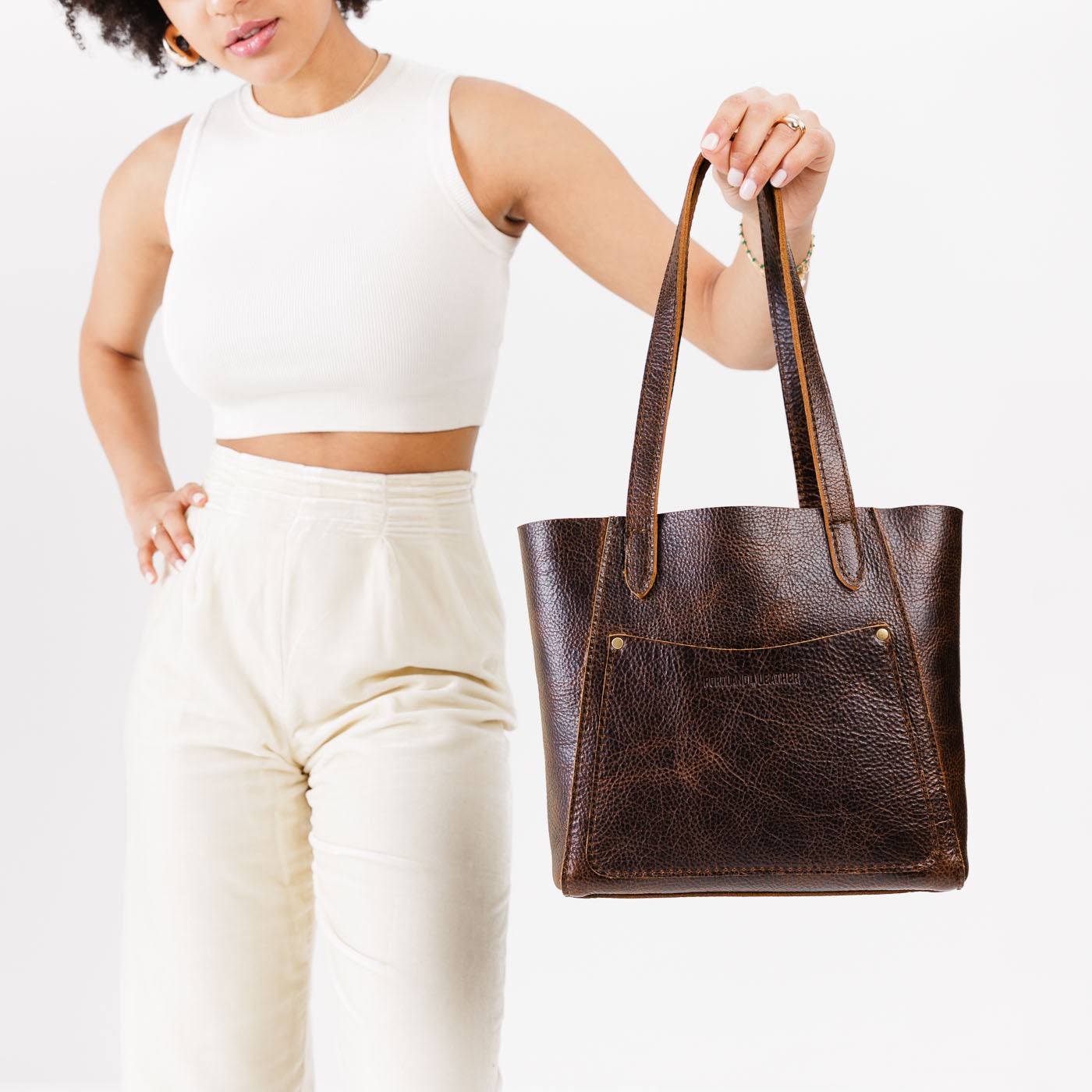 Coldbrew*Small | Slim tote bag with dual shoulder straps and interior and exterior pockets