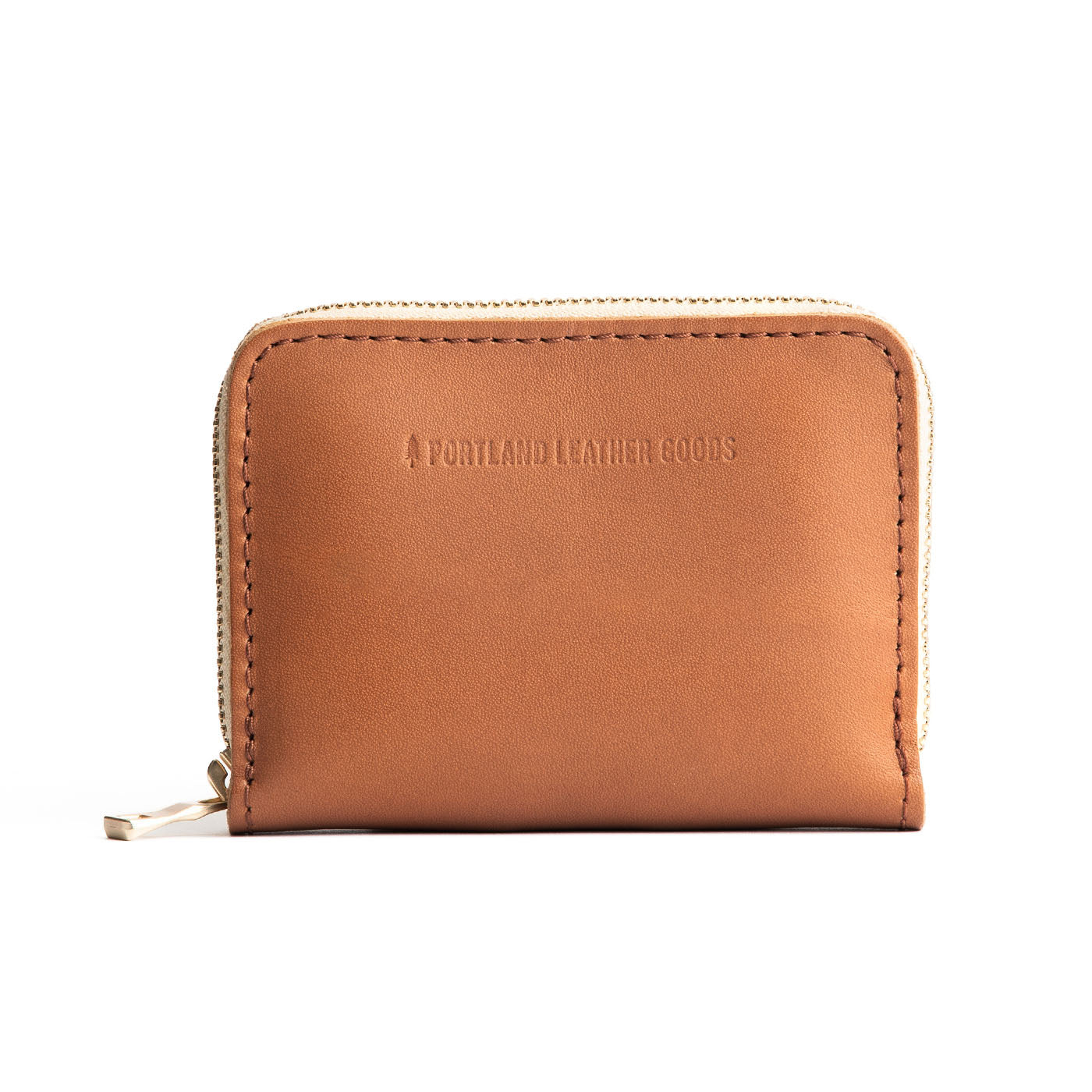 Biscuit | Small leather wallet with zipper and PLG logo