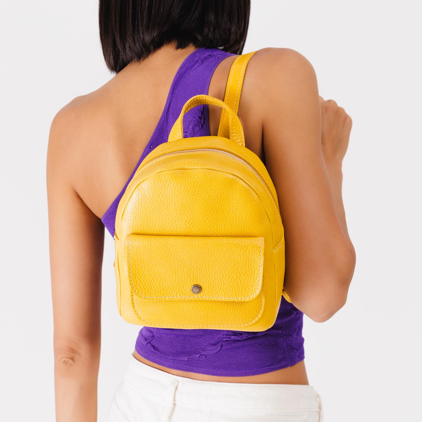 Naples | Small zip backpack with snap front pocket