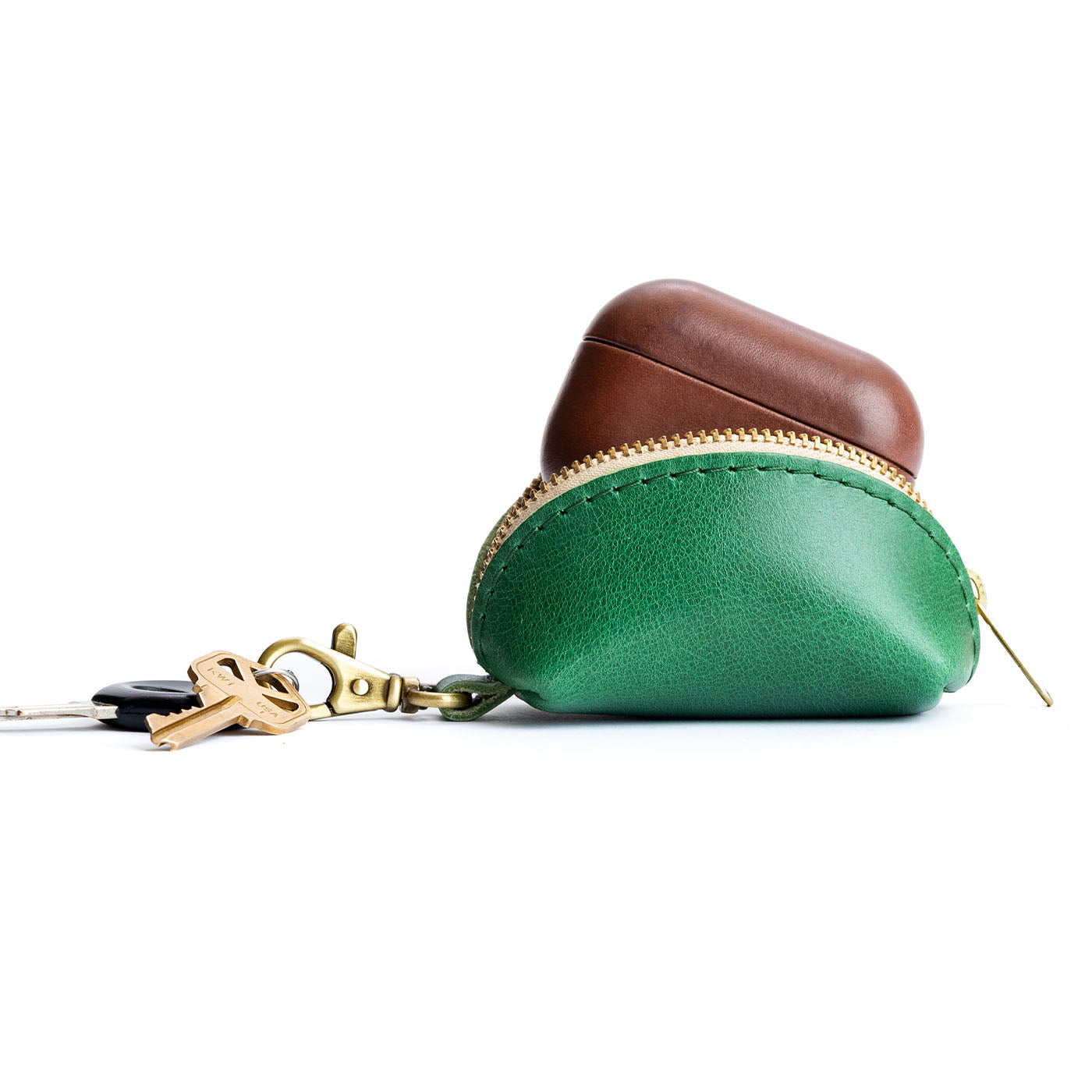 All Color: Cowboy Mint | Small taco shaped pouch, swivel lobster clasp