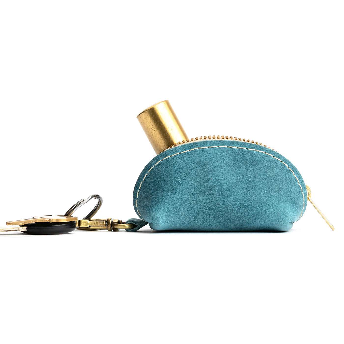 All Color: Aqua | Small taco shaped pouch, swivel lobster clasp