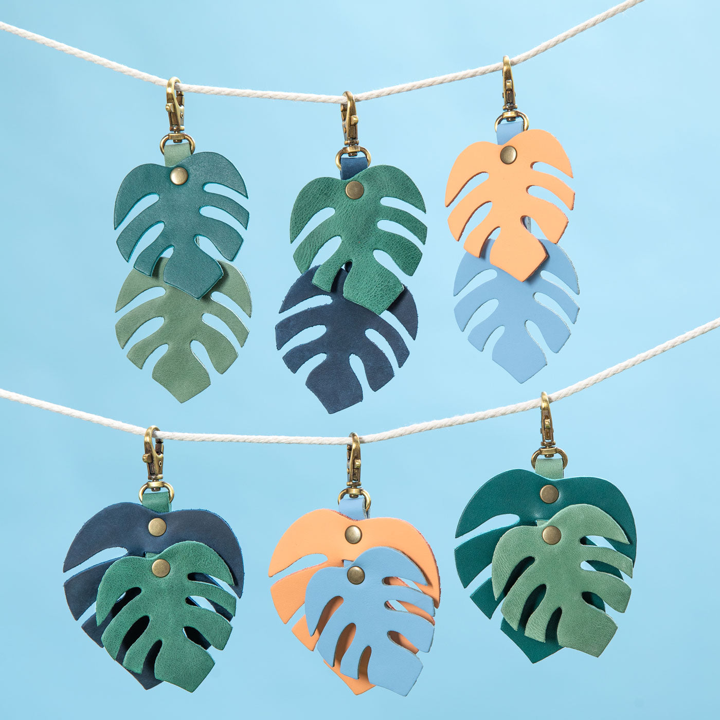 All Variants  | Dual color leaf shaped keychains