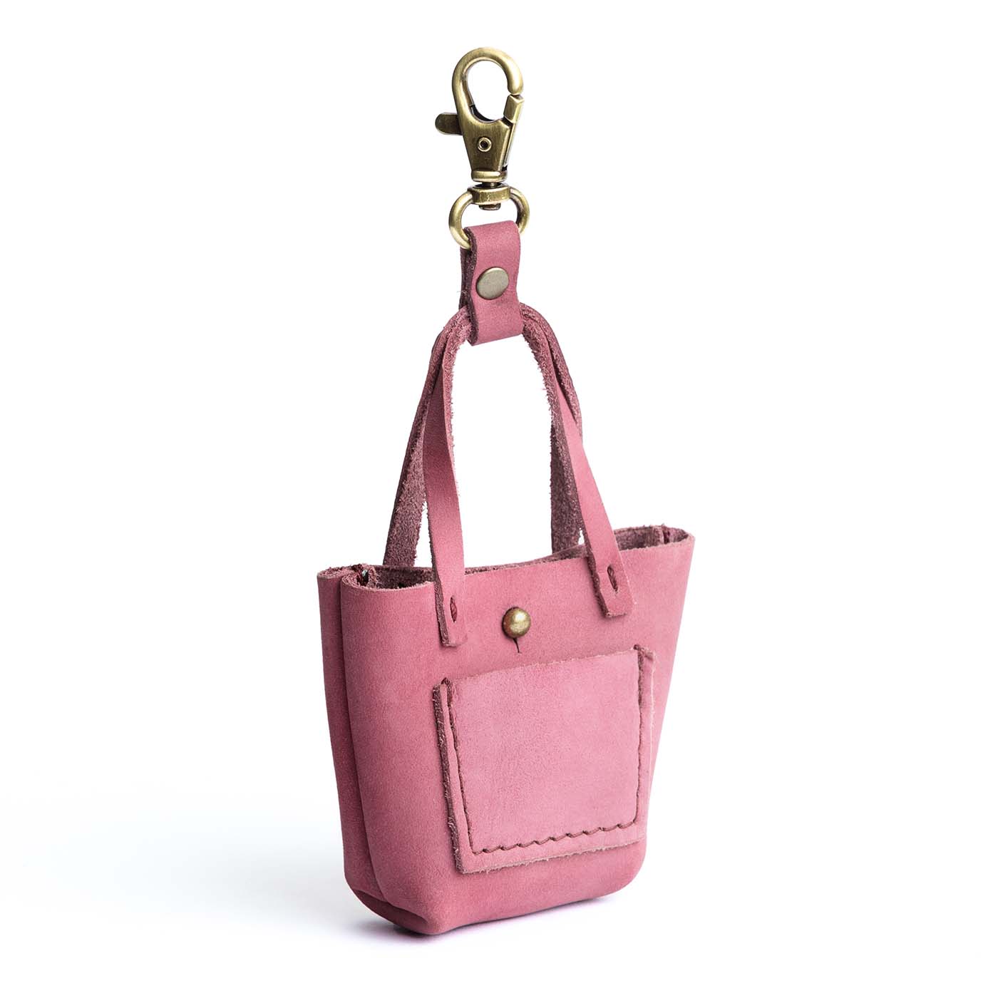 All Color: Foxglove | tiny tote purse keychain with lobster clasp and front pocket