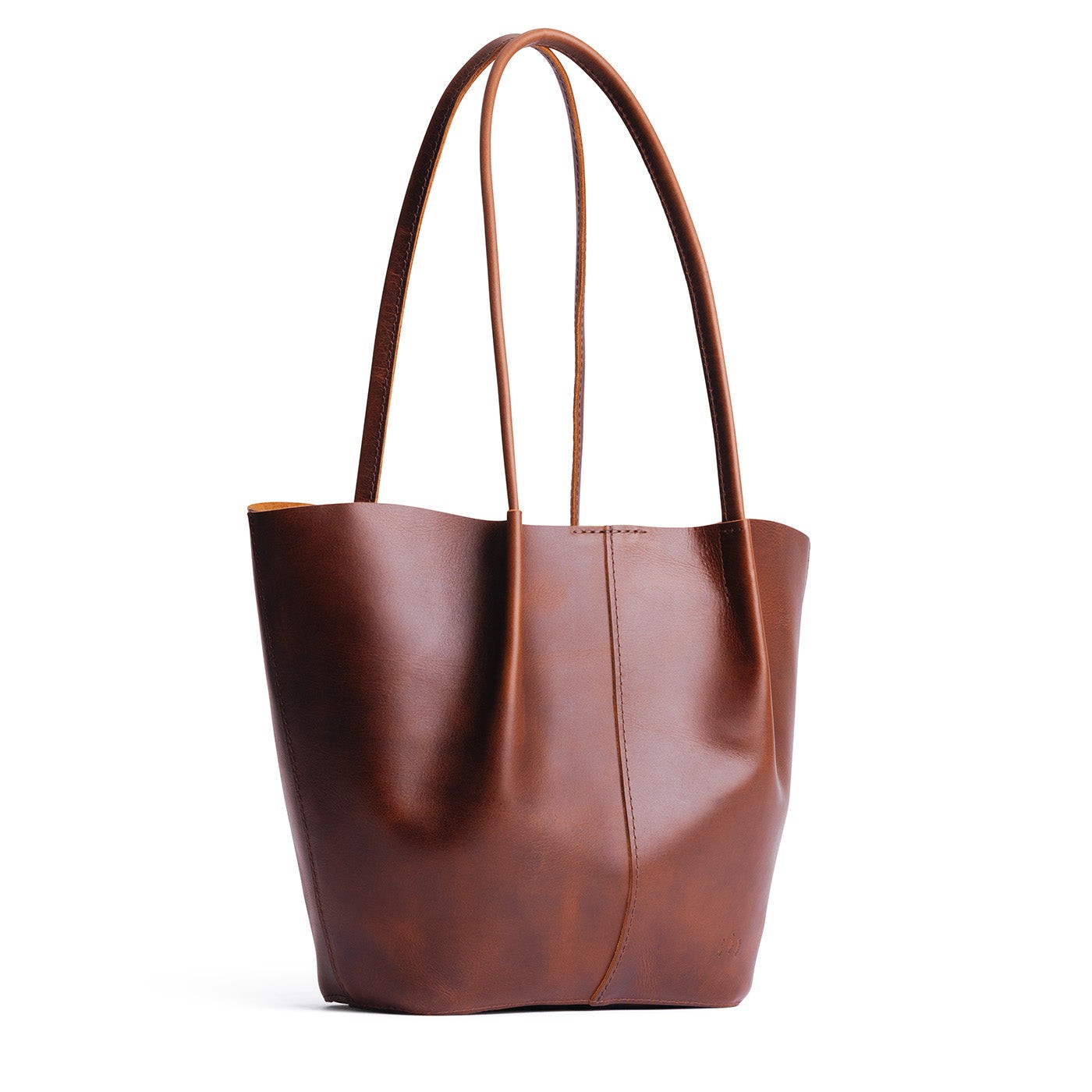 Timber*Large | Wide bucket shaped tote bag with matching leather handles