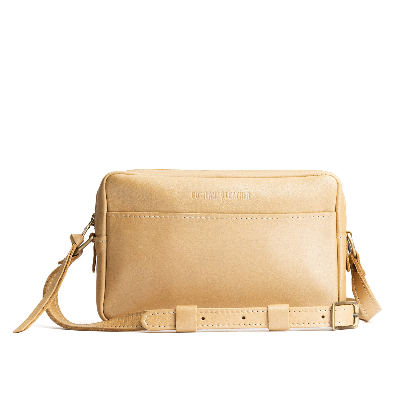 Champagne Large | Mid-size rectangular crossbody with adjustable strap