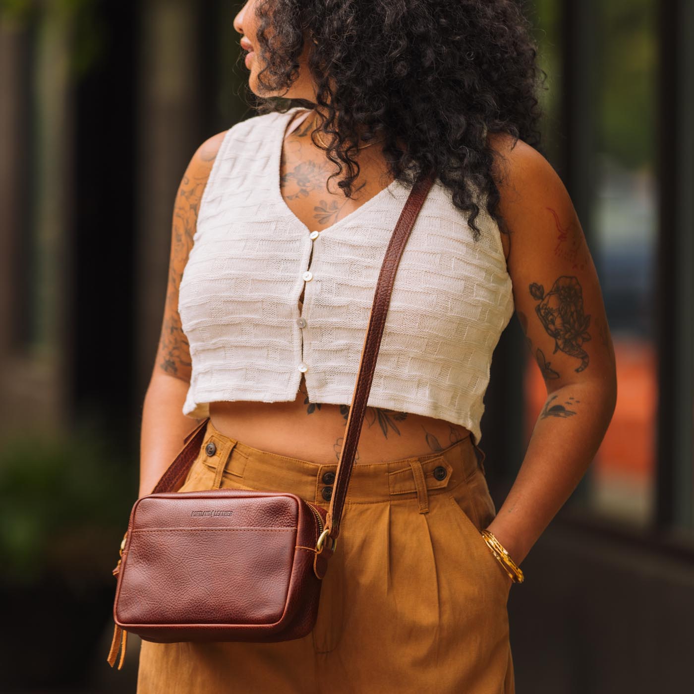  Nutmeg | Rectangular crossbody with adjustable strap