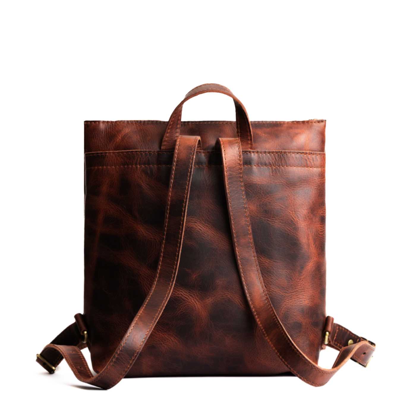 All Color: Lava | Square slim leather tote backpack