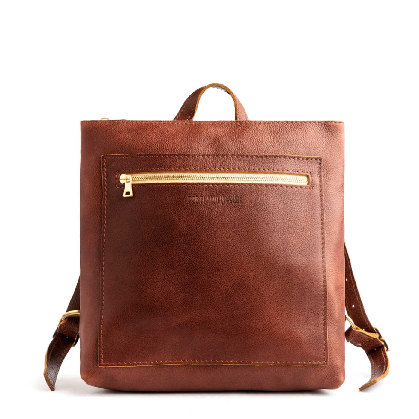 All Color: Nutmeg | Square slim leather tote backpack