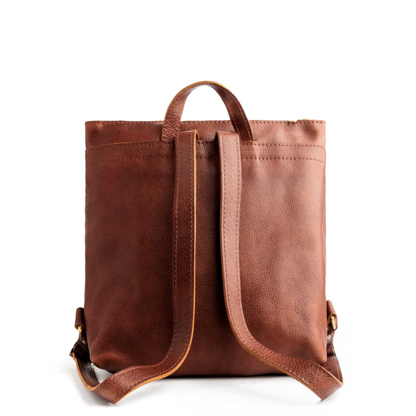 All Color: Nutmeg | Square slim leather tote backpack