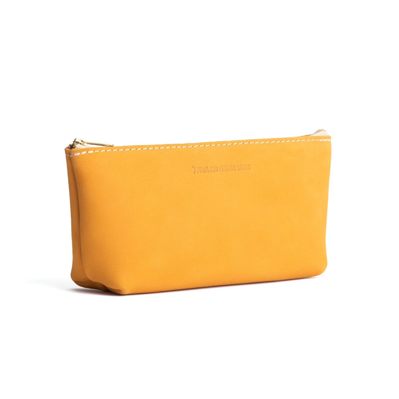 All Color: Turmeric | Leather utility bag pouch with top zipper