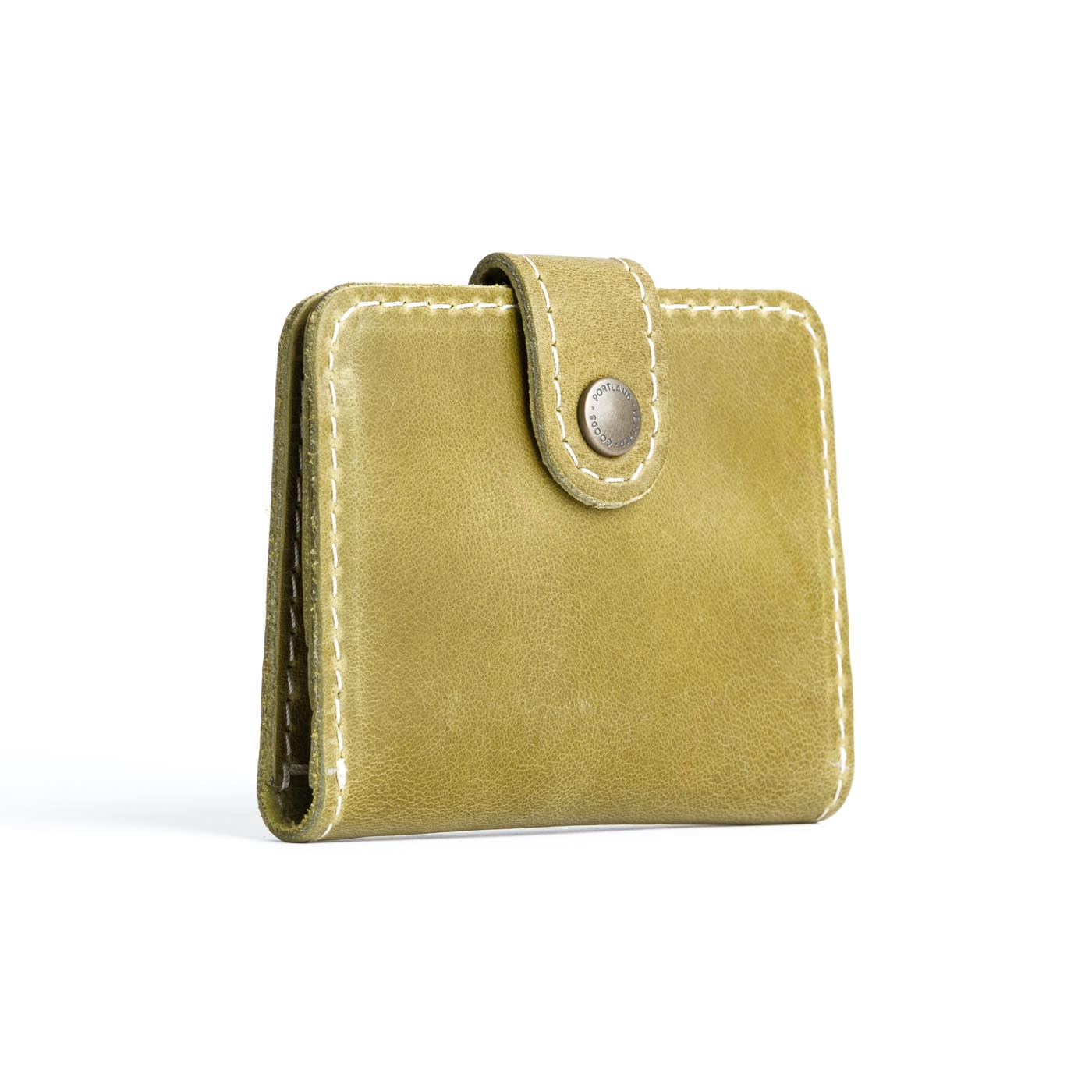 Anjou | Small leather bifold wallet with snap closed