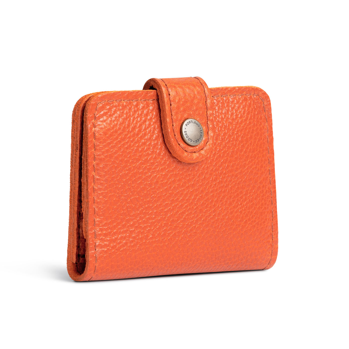 Koi | Small leather bifold wallet with snap closed