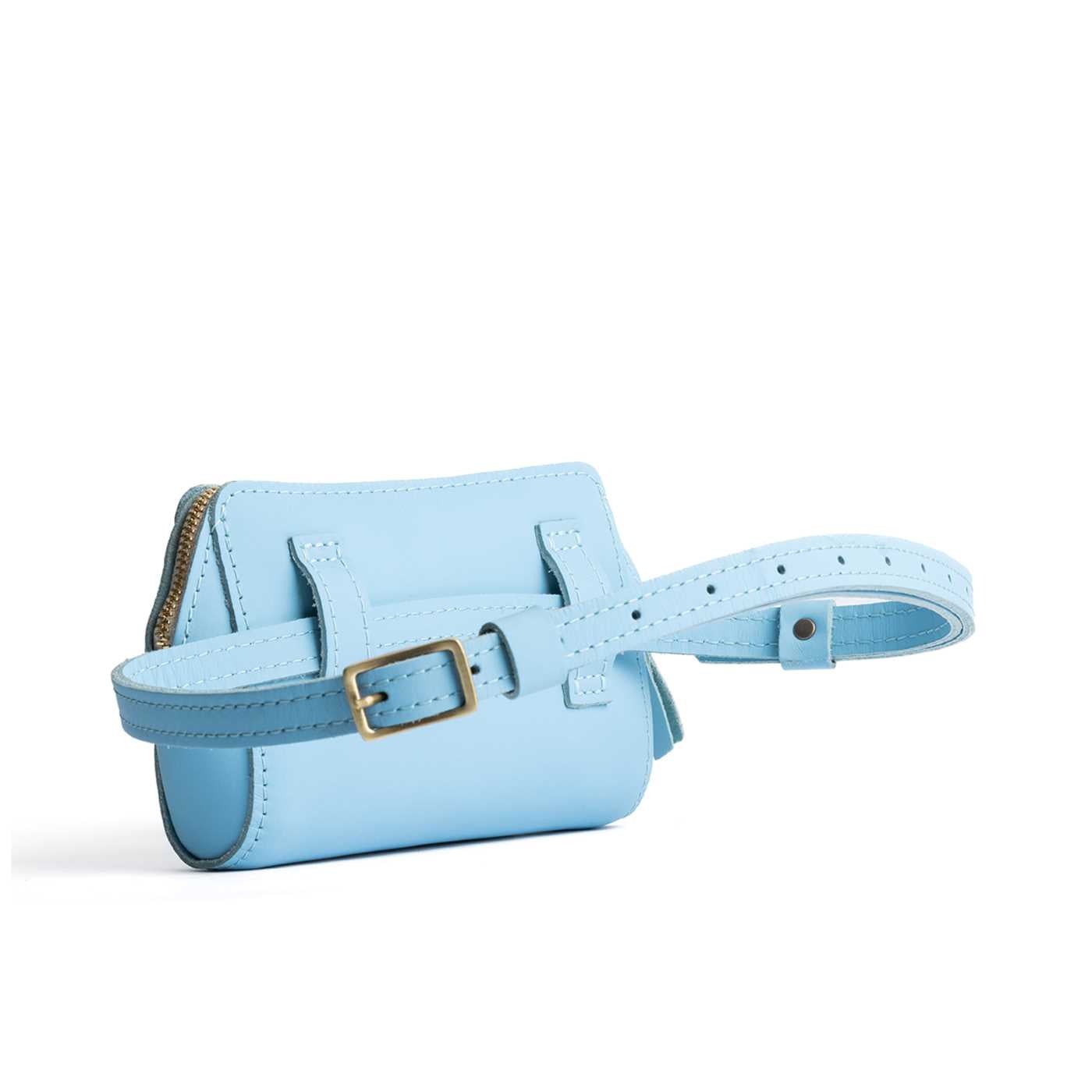 Glacial Blue | Petite bag with top zipper closure and adjustable belt strap