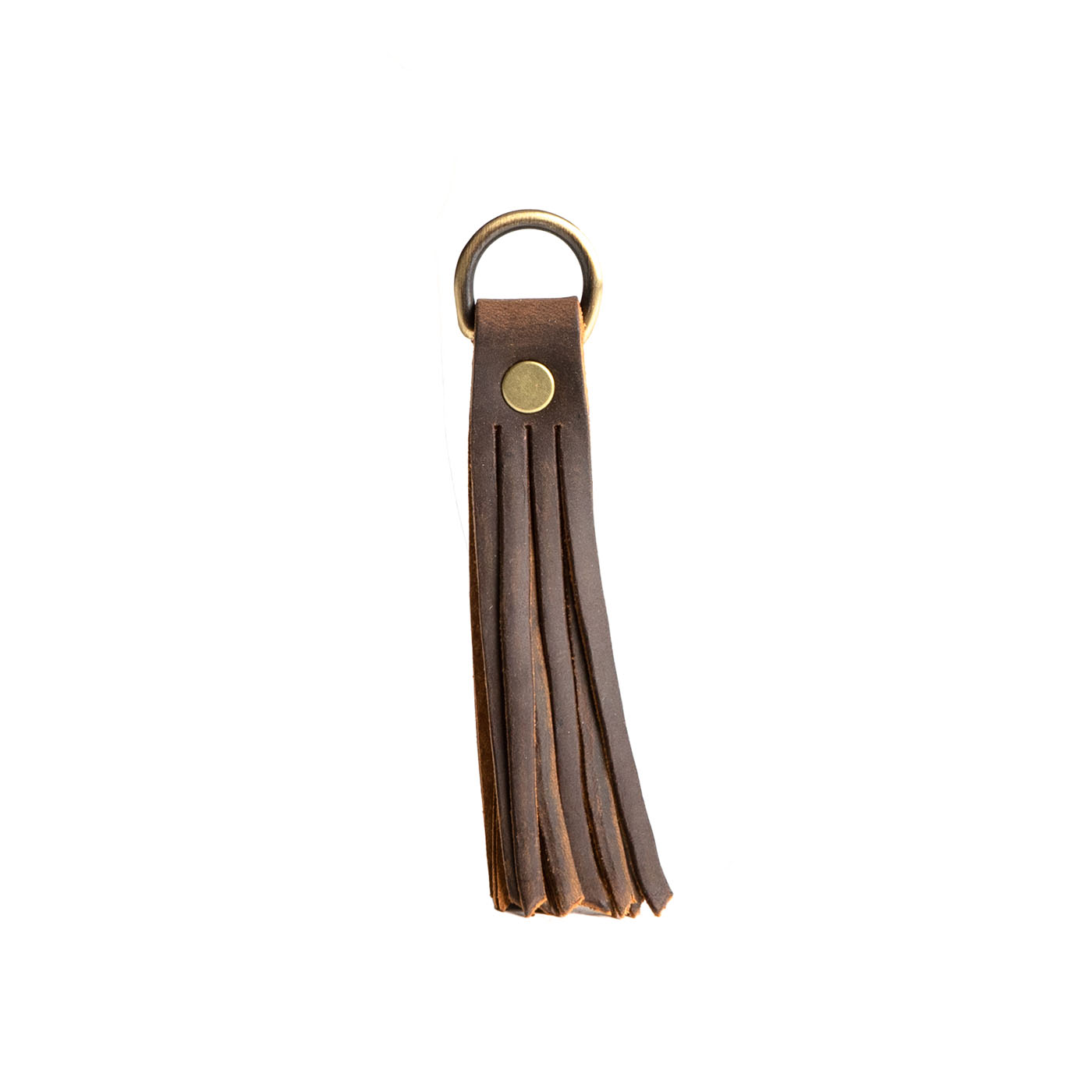 Canyon*Small | slim leather tassel with brass ring