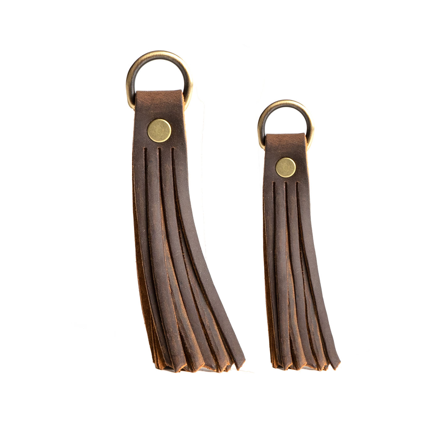 All Color: Canyon | slim leather tassel with brass ring