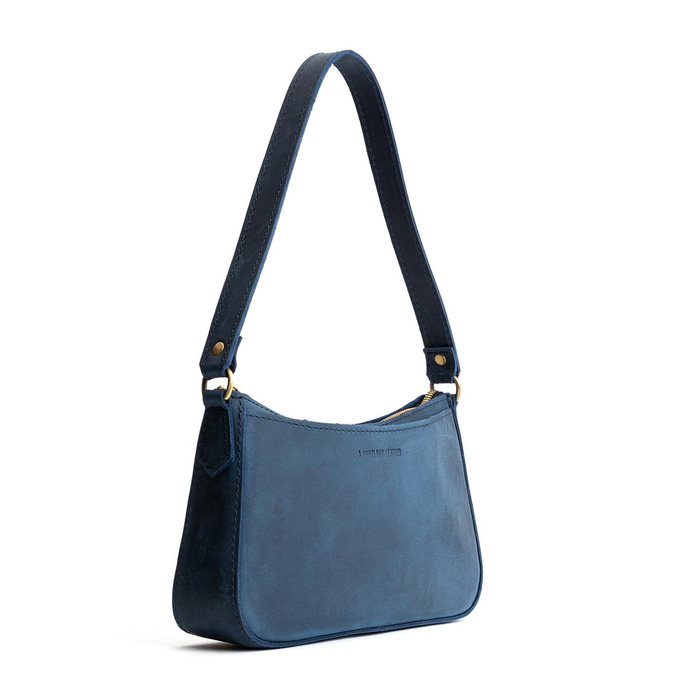  Deep Water | Petite bean shaped shoulder bag with a zipper closure