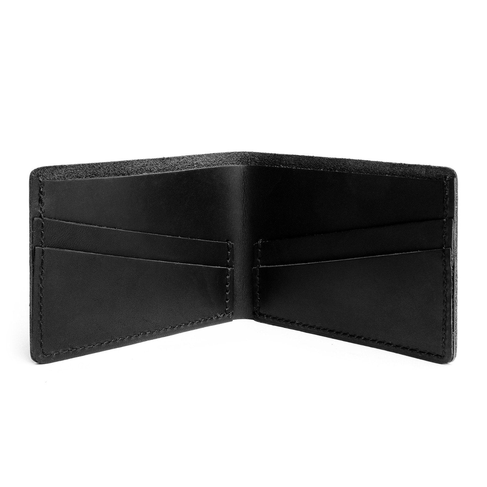 Black | Leather bifold wallet with card slots