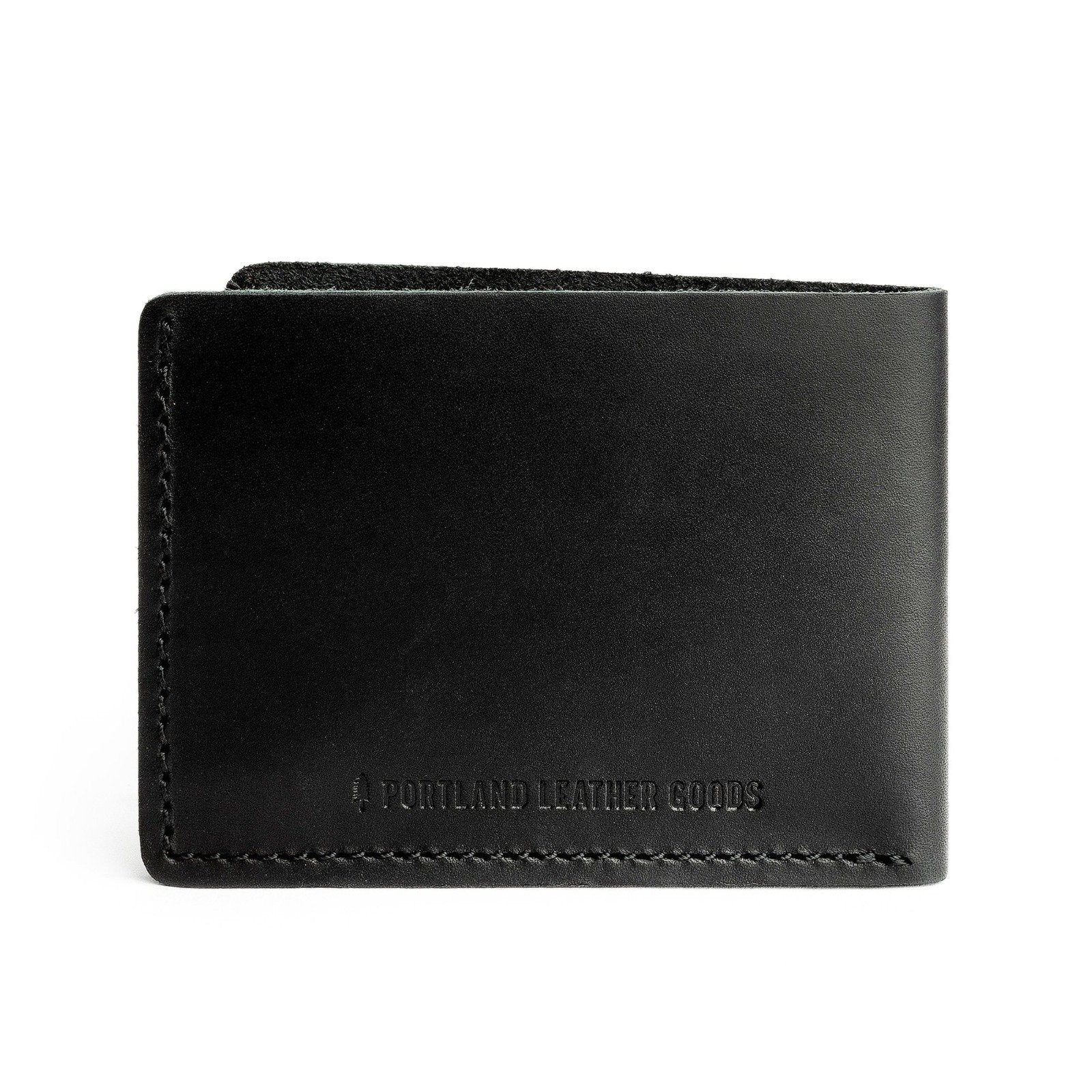 Black | Leather bifold wallet with card slots and PLG logo