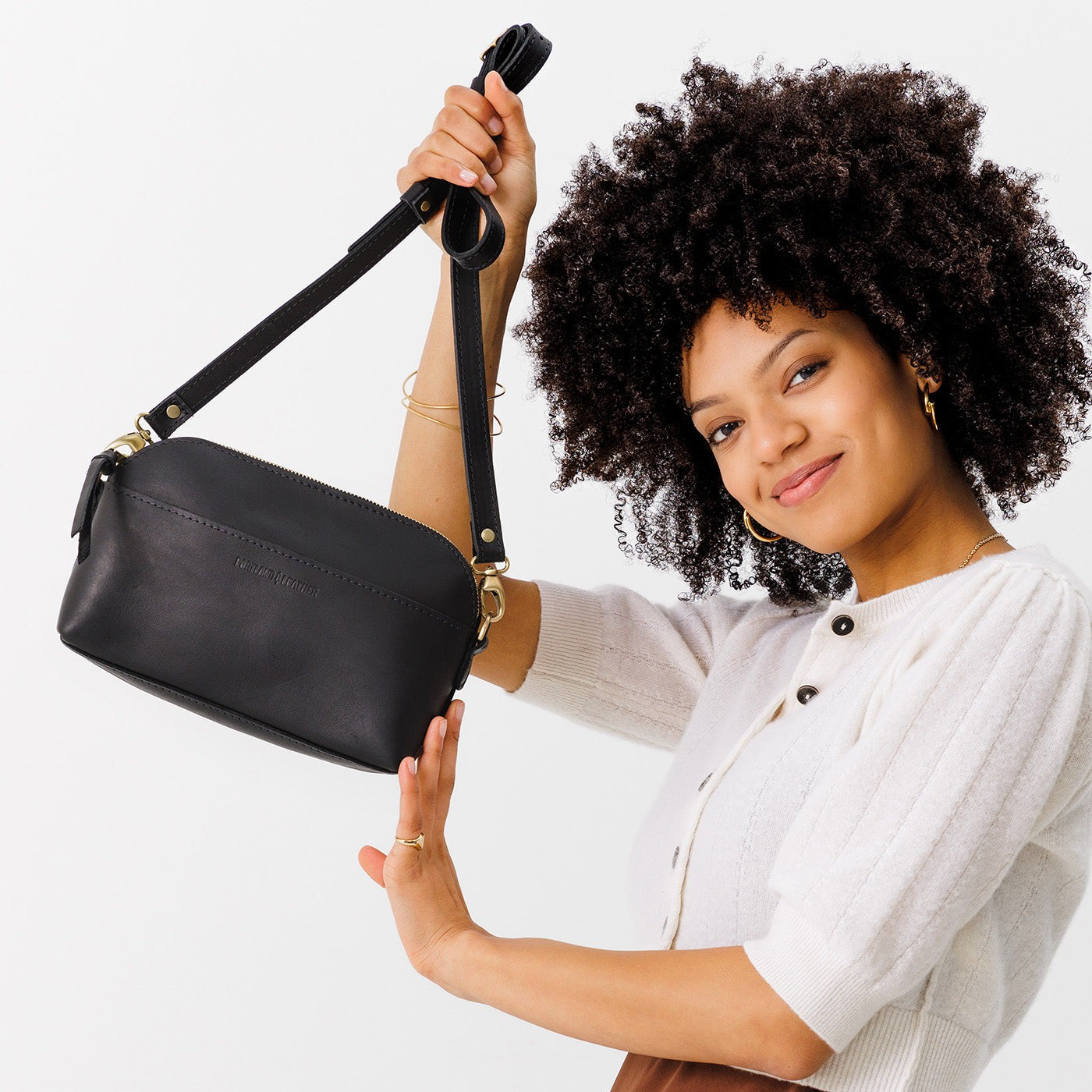 Black*Classic | Dome shaped crossbody purse with front and back pockets