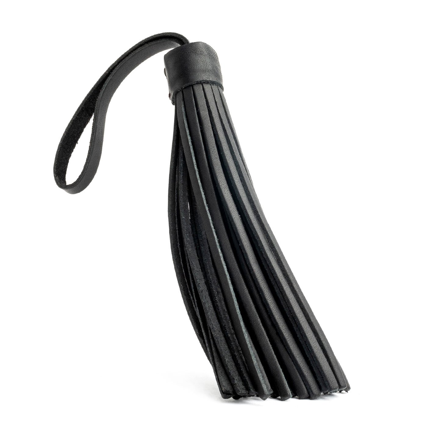 Black*Jumbo | Fringed leather tassel with leather loop