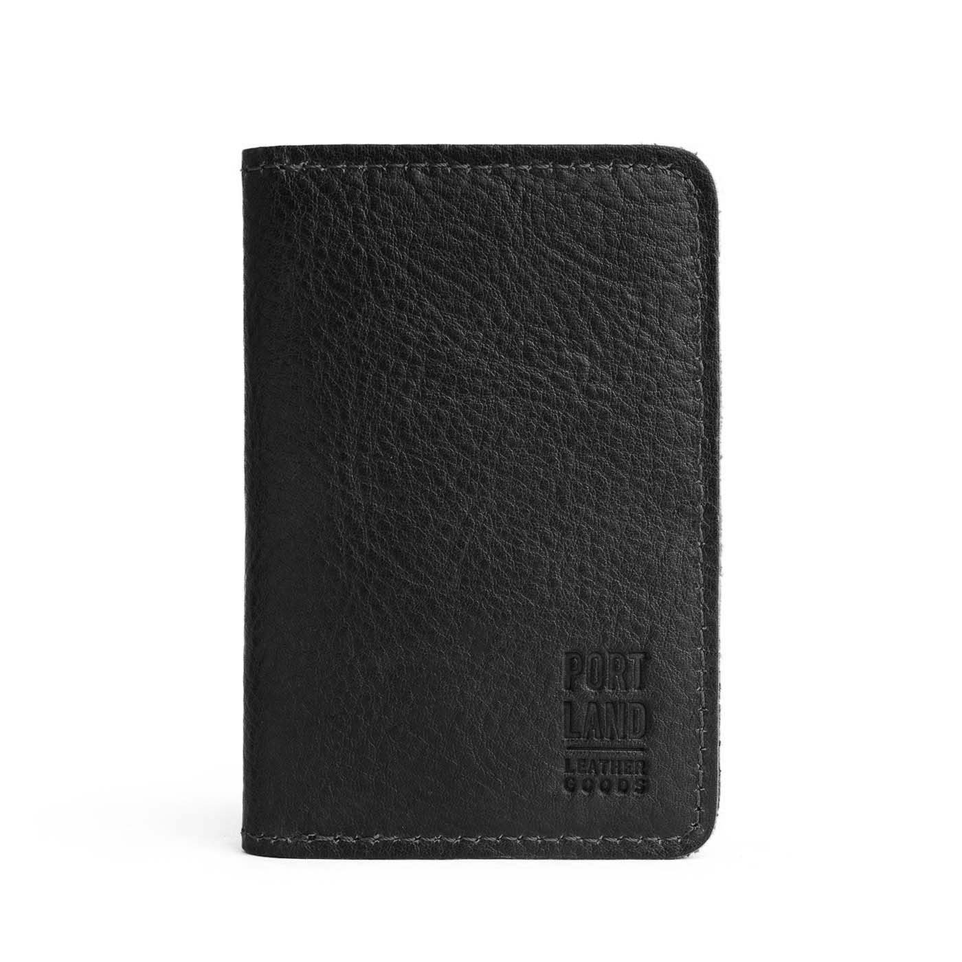 Pebbled--black | Leather passport case with PLG logo