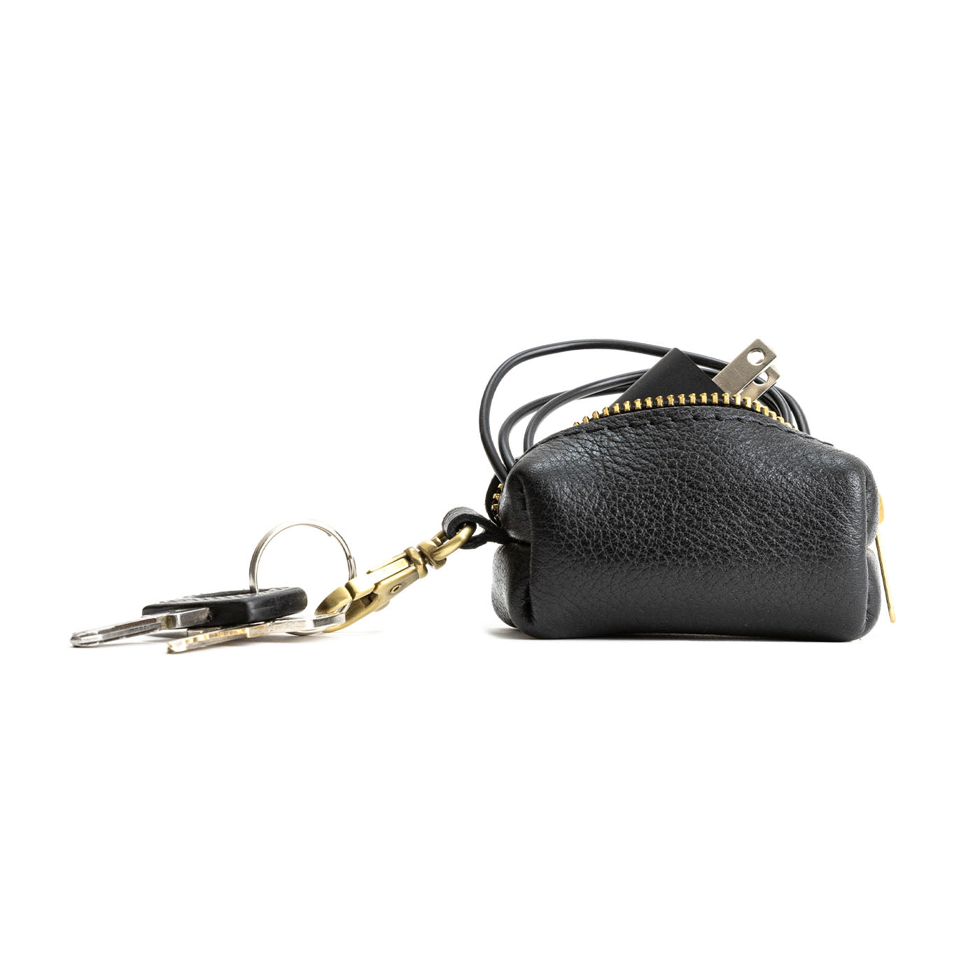 All Color: Pebbled--black | Leather small keychain pouch