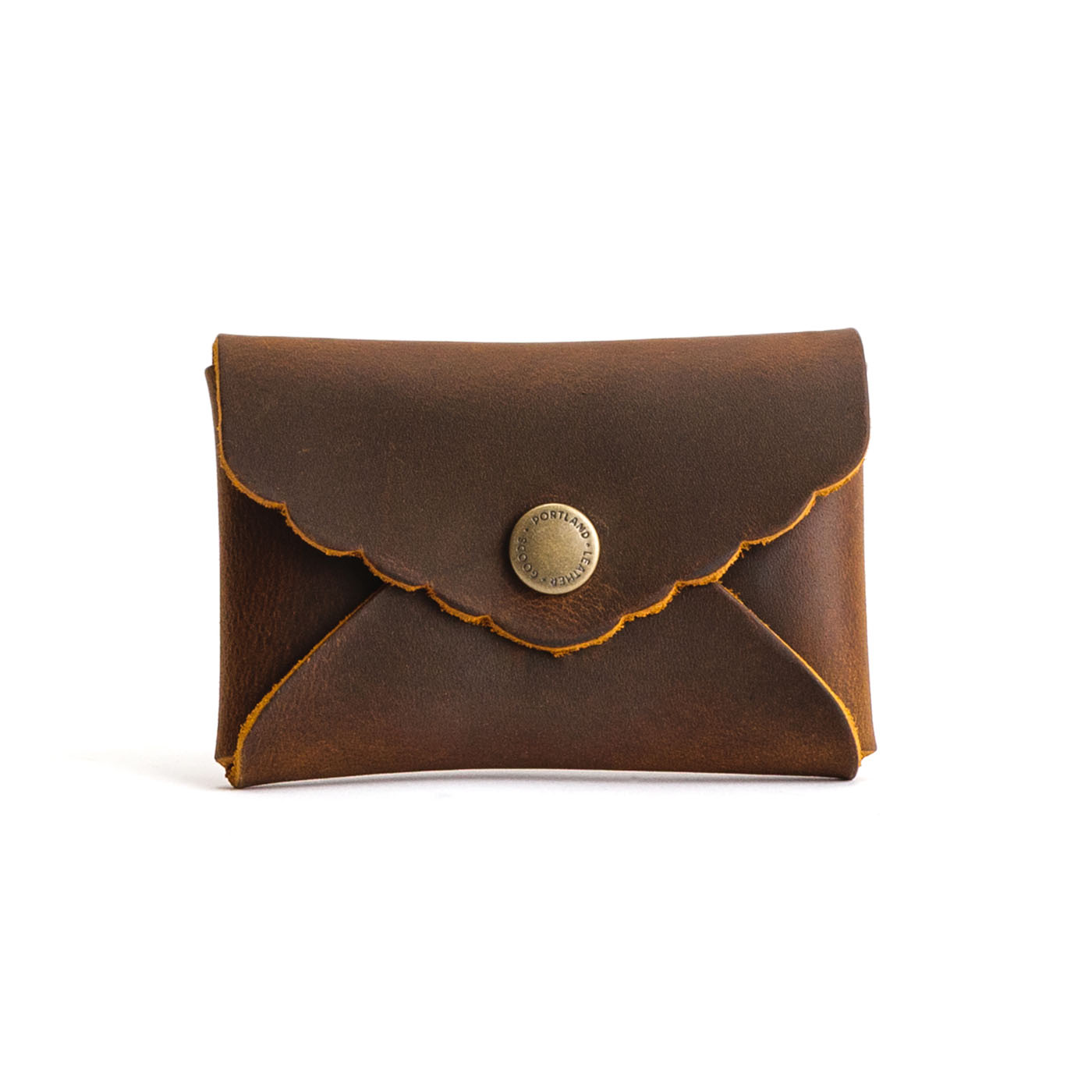 Canyon | Small leather wallet with scalloped edge