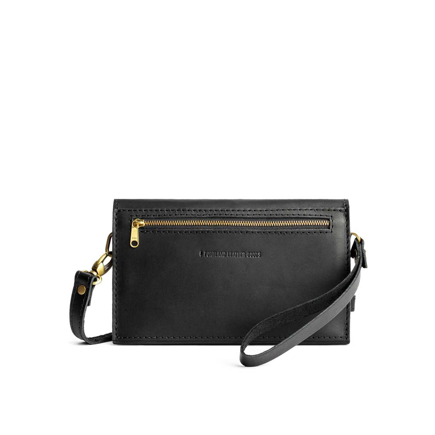  Black | handmade black leather clutch wallet purse