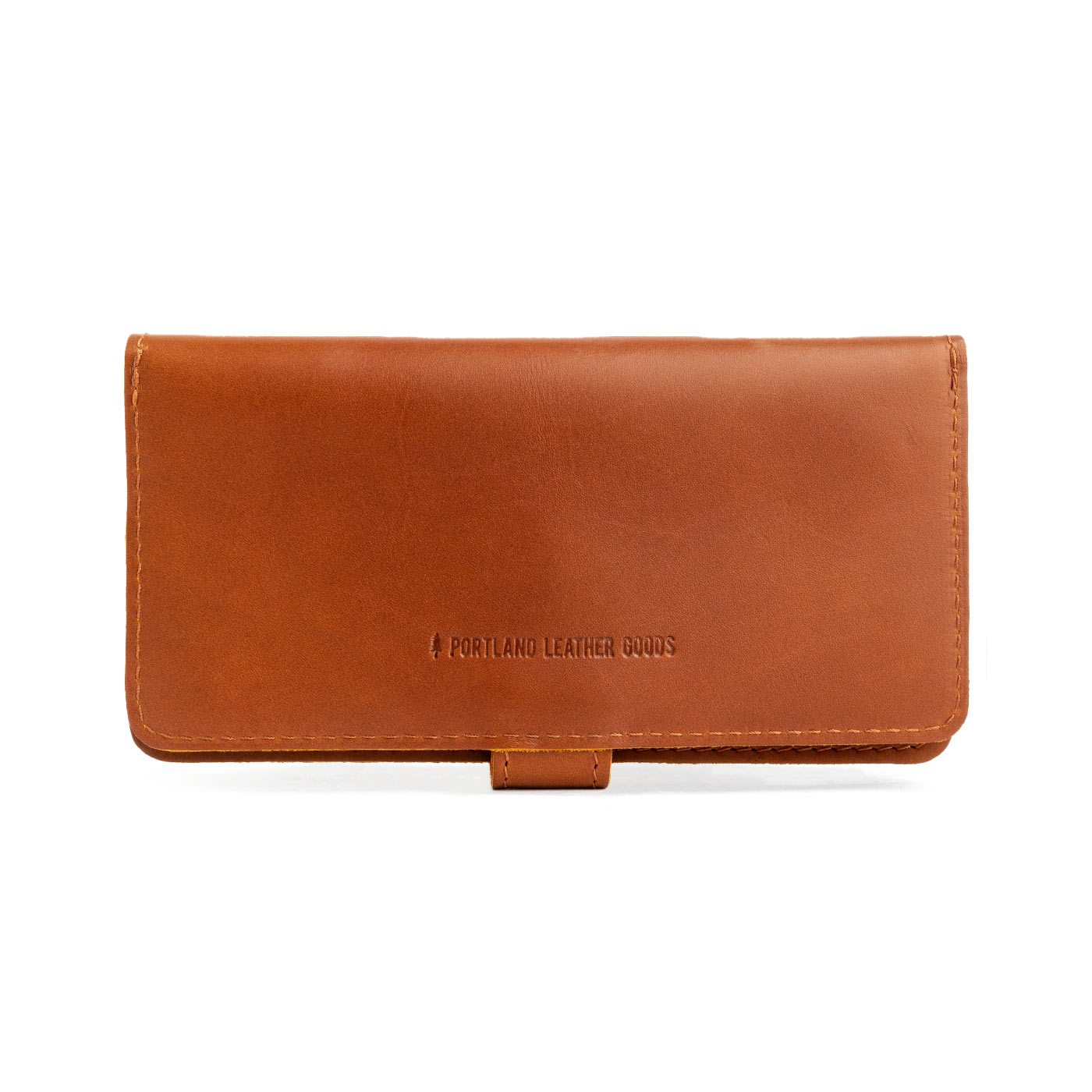 Honey | Back of leather wallet closed