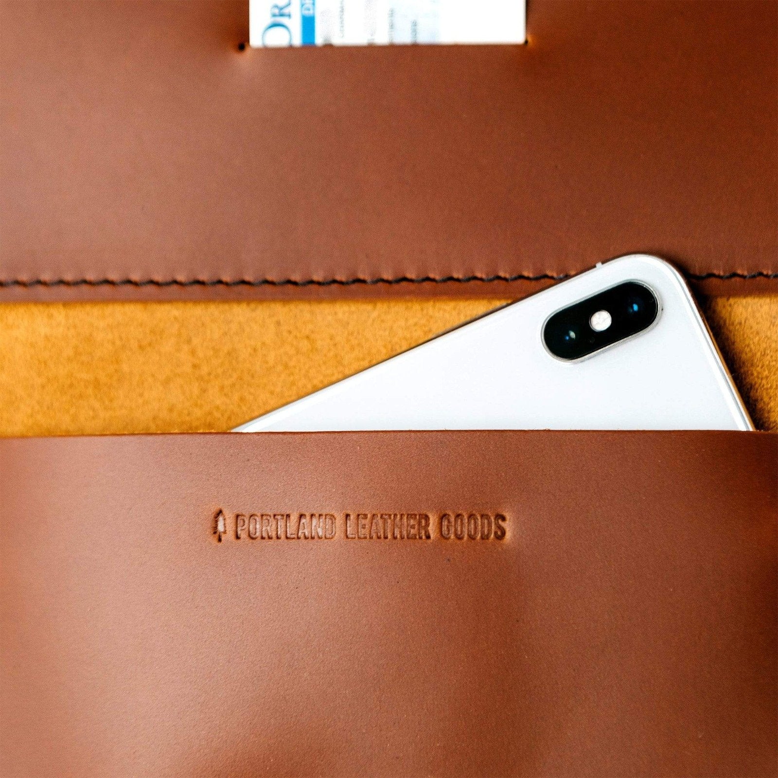 Honey | Leather wallet inside pocket with iphone