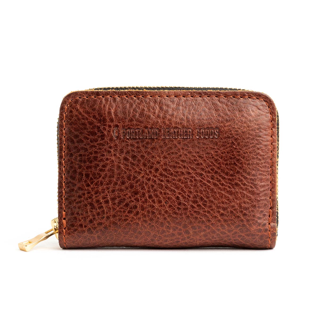 Nutmeg | Small leather wallet with zipper and PLG logo