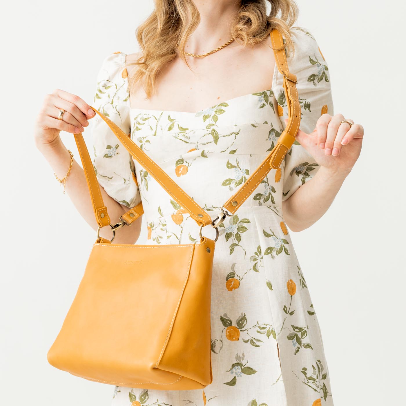 All Color: Sunflower | leather crossbody strap