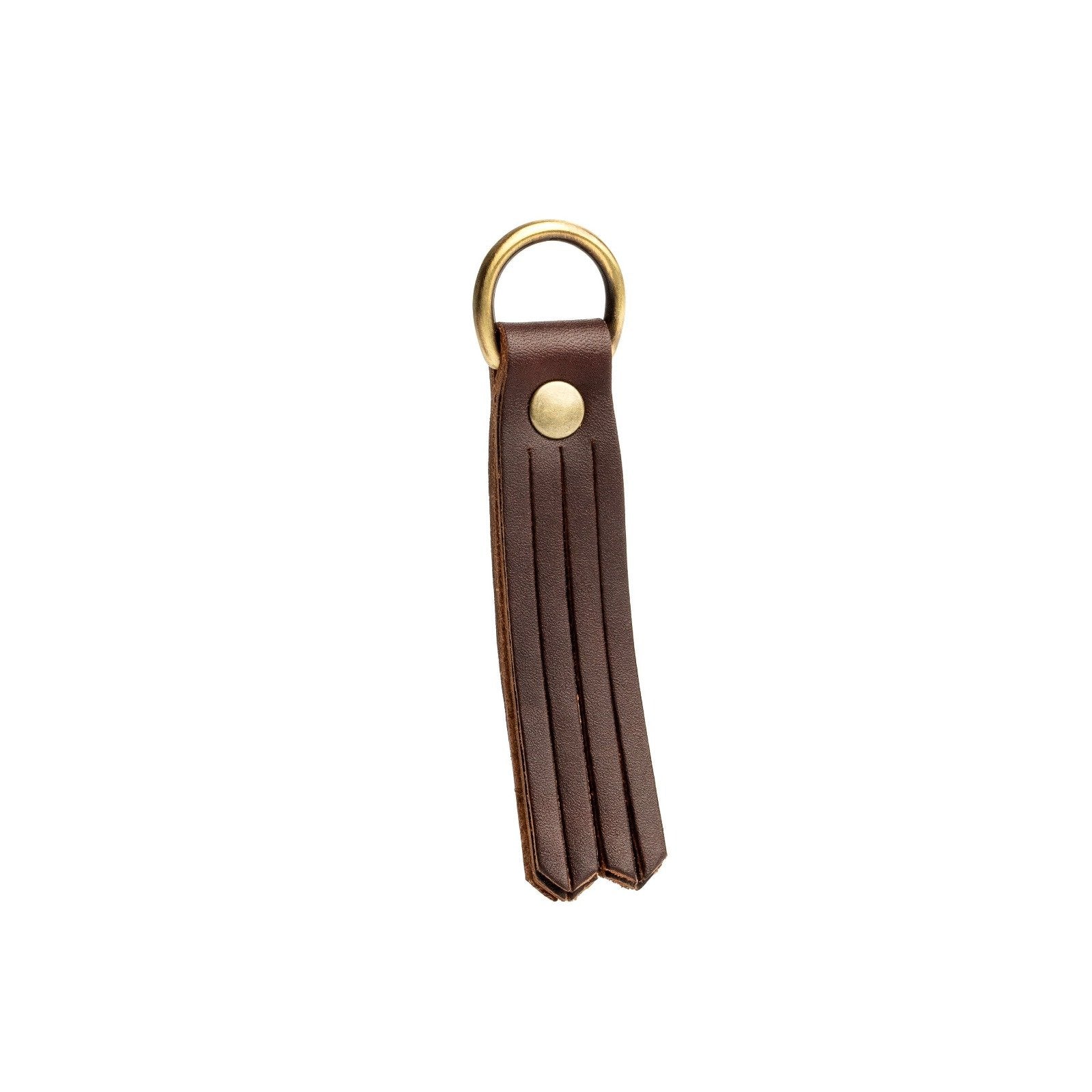 Grizzly Small | slim leather tassel with brass ring